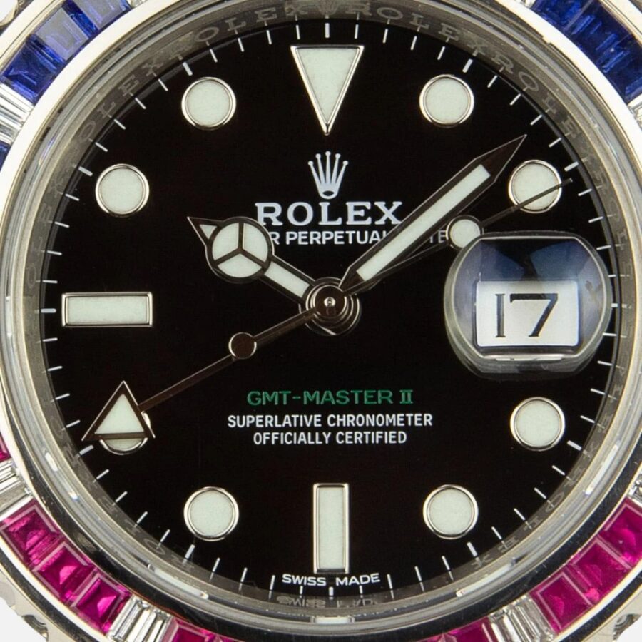 Rolex GMT-Master II 116759 Saru White Gold Diamond Sapphire Bezel 40mm