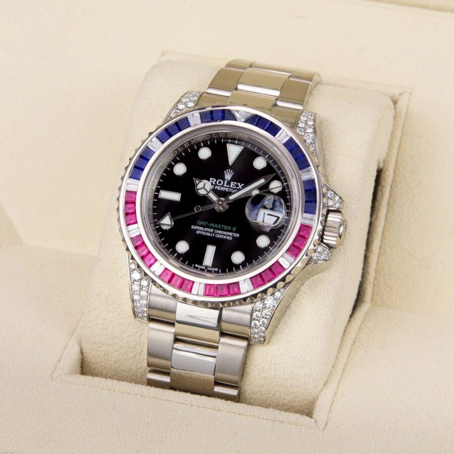 Rolex GMT-Master II 116759 Saru White Gold Diamond Sapphire Bezel 40mm