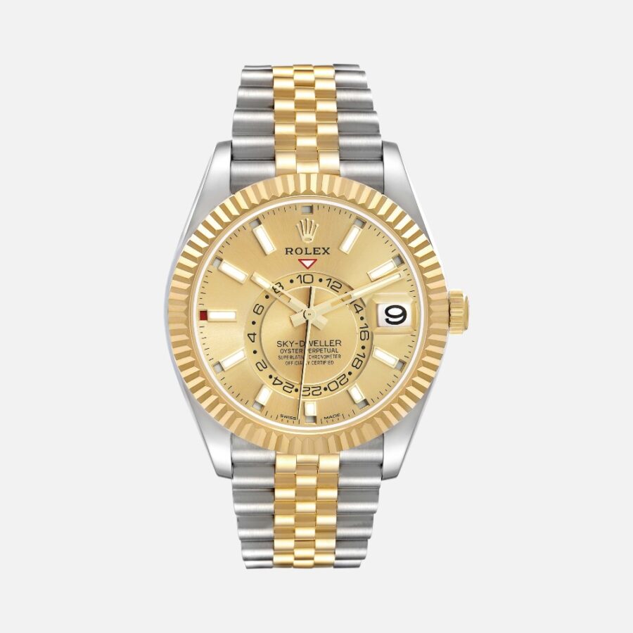 Rolex Sky-Dweller 326933 Steel Yellow Gold Champagne Dial 42mm
