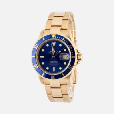 Rolex Submariner 16618 Blue Dial 18K Yellow Gold 40mm