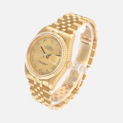 Rolex Datejust 116238 Yellow Gold Champagne Roman Dial 36mm