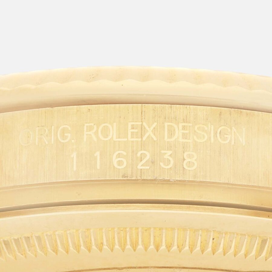 Rolex Datejust 116238 Yellow Gold Champagne Roman Dial 36mm