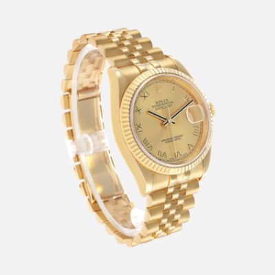 Rolex Datejust 116238 Yellow Gold Champagne Roman Dial 36mm