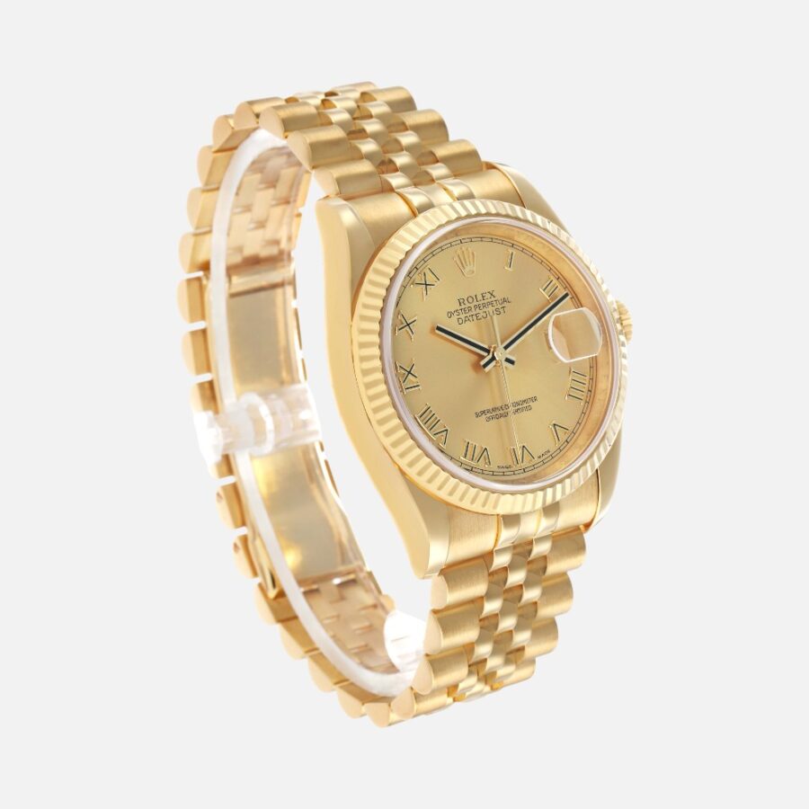 Rolex Datejust 116238 Yellow Gold Champagne Roman Dial 36mm