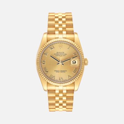 Rolex Datejust 116238 Yellow Gold Champagne Roman Dial 36mm