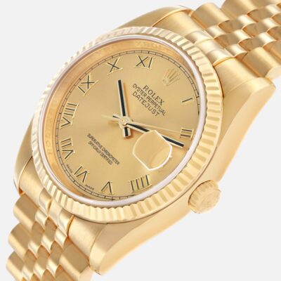 Rolex Datejust 116238 Yellow Gold Champagne Roman Dial 36mm
