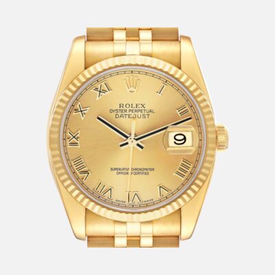 Rolex Datejust 116238 Yellow Gold Champagne Roman Dial 36mm