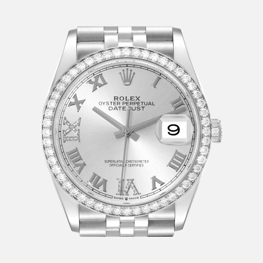 Rolex Datejust 126284 Silver Diamond Dial Steel 41mm