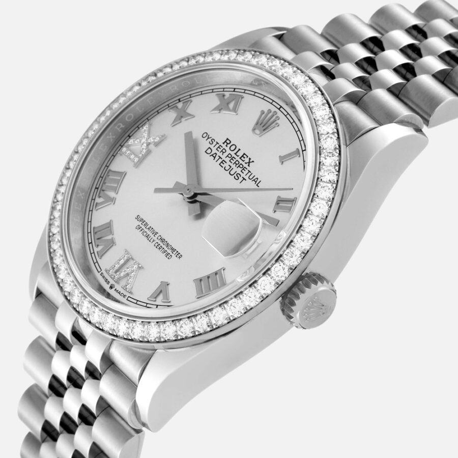 Rolex Datejust 126284 Silver Diamond Dial Steel 41mm
