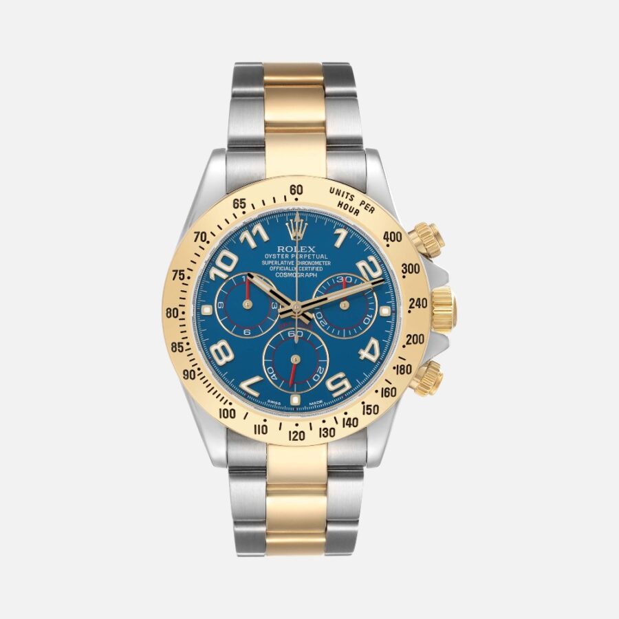zdsggv (10) Rolex Daytona 116523 Steel & Yellow Gold Blue Dial Chronograph