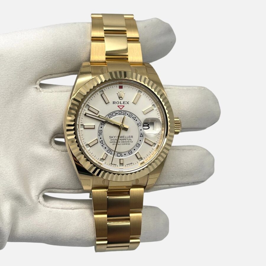 Rolex Sky-Dweller 326938 Yellow Gold White Dial 42mm
