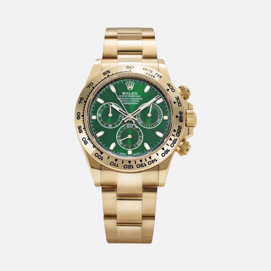 FHYTGHBV (1) Rolex Daytona 116508 Yellow Gold Green Dial “John Mayer” 40mm