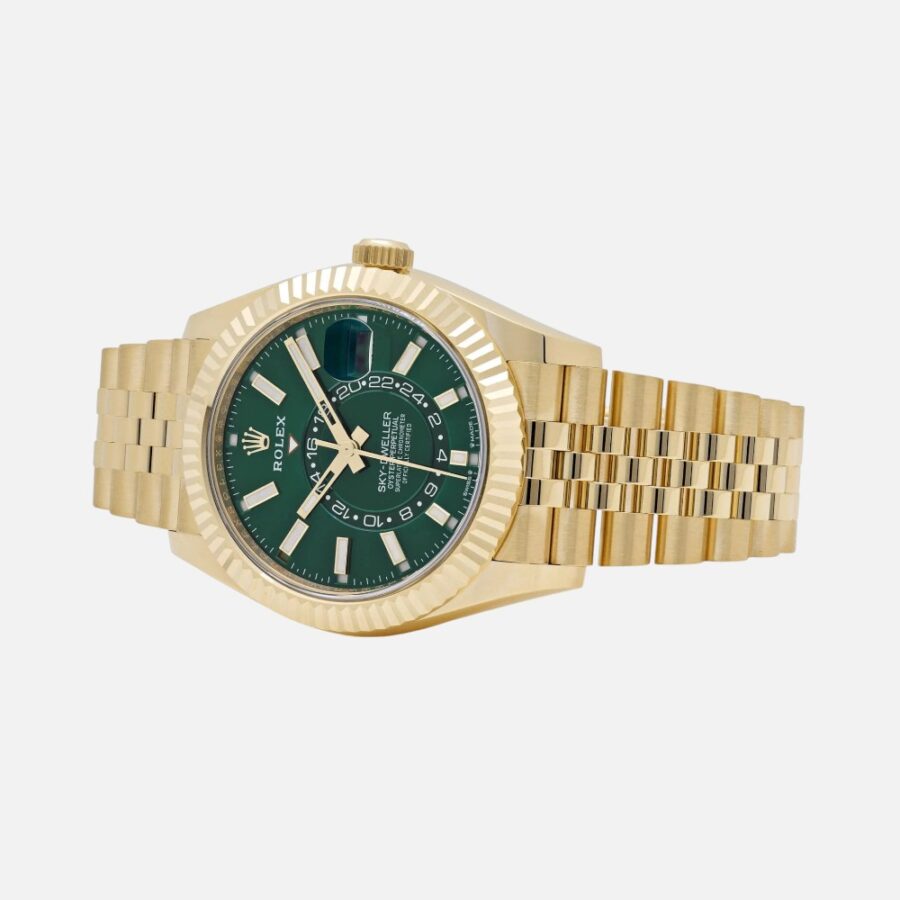 Rolex Sky-Dweller 336938 Yellow Gold Bright Green Dial Jubilee