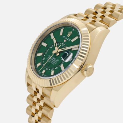 Rolex Sky-Dweller 336938 Yellow Gold Bright Green Dial Jubilee