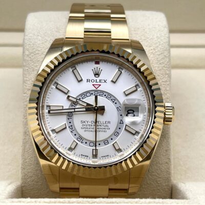 Rolex Sky-Dweller 326938 Yellow Gold White Dial 42mm
