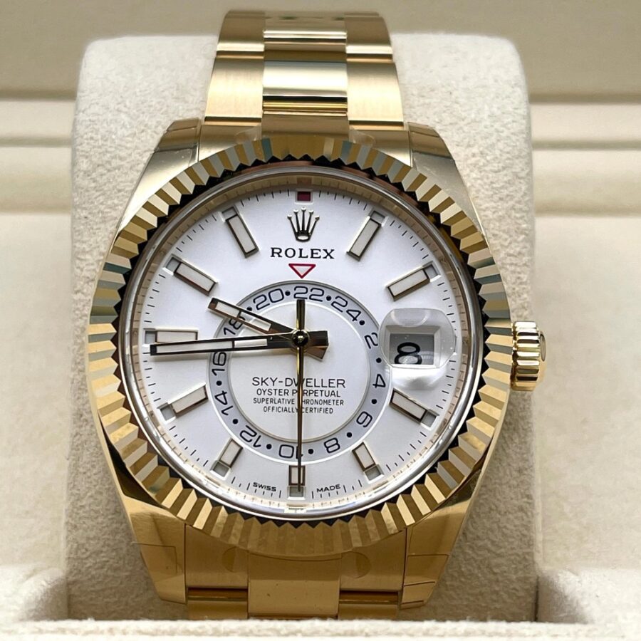 Rolex Sky-Dweller 326938 Yellow Gold White Dial 42mm