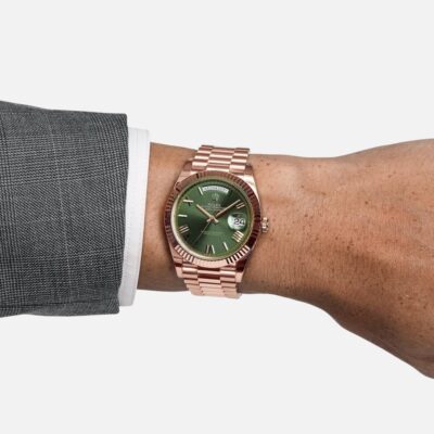 Rolex Day-Date 228235 Olive Green Dial Rose Gold 40mm