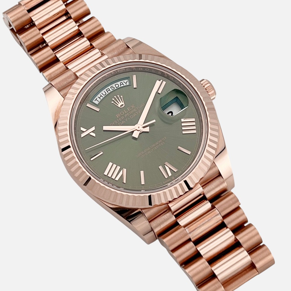Rolex Day-Date 228235 Olive Green Dial Rose Gold 40mm