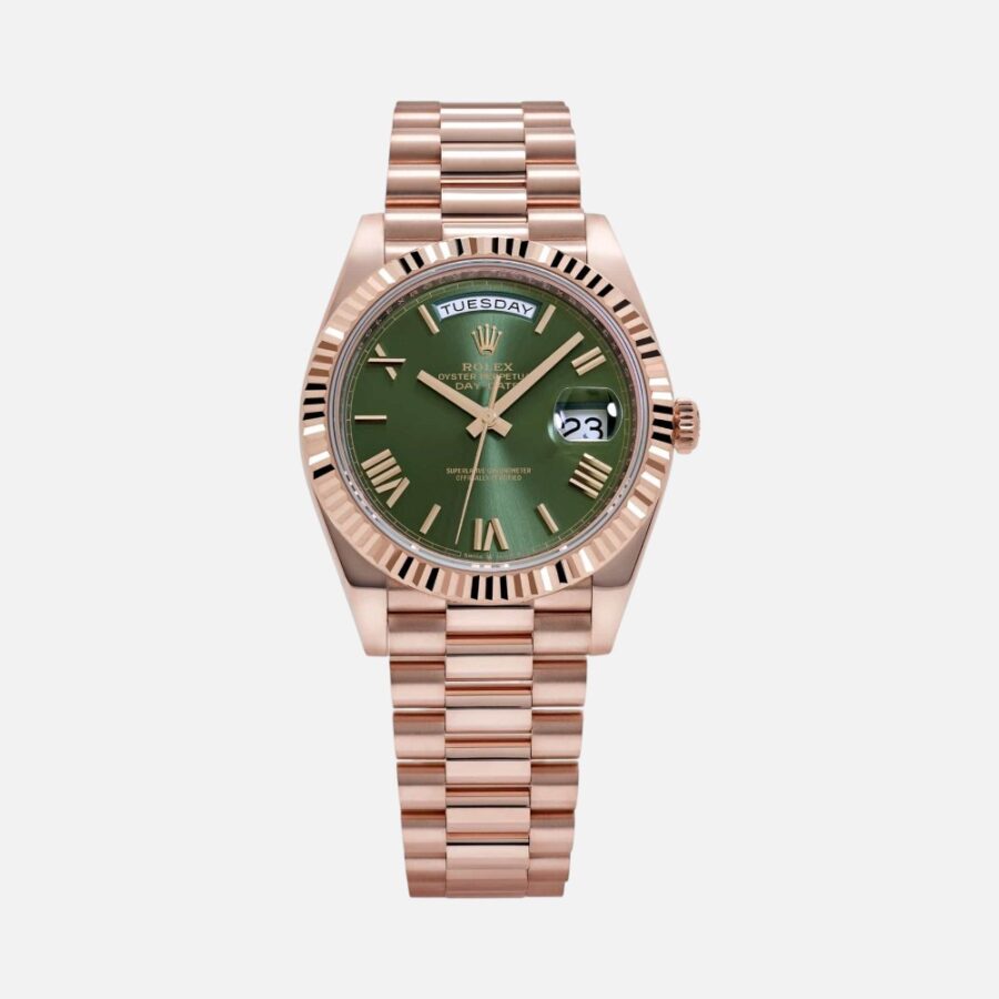 Rolex Day-Date 228235 Olive Green Dial Rose Gold 40mm