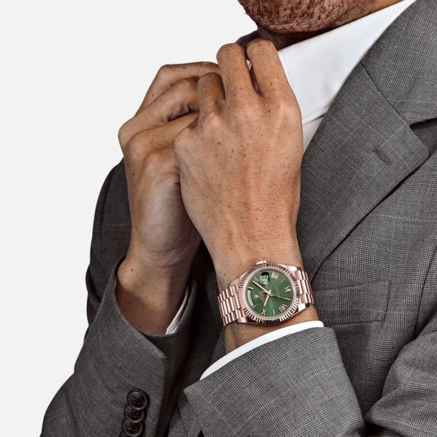 Rolex Day-Date 228235 Olive Green Dial Rose Gold 40mm