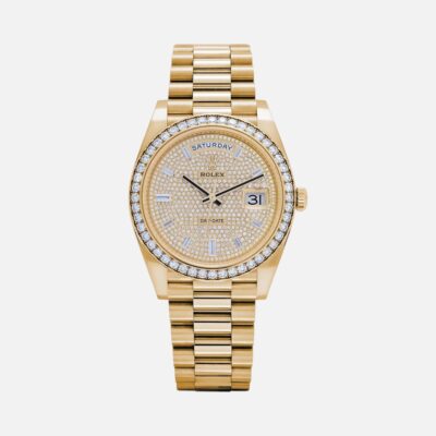 Rolex Day-Date 40 228348RBR Diamond Dial Bezel Yellow Gold