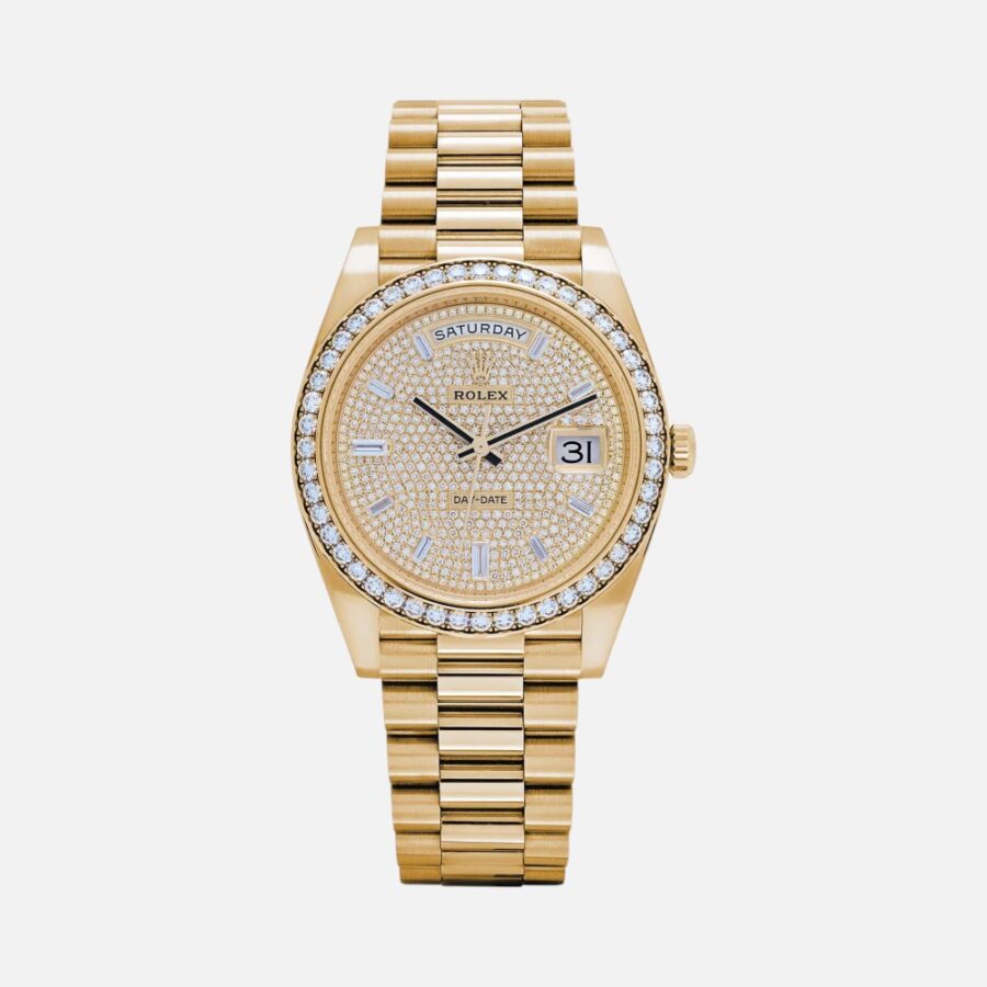 Rolex Day-Date 40 228348RBR Diamond Dial Bezel Yellow Gold