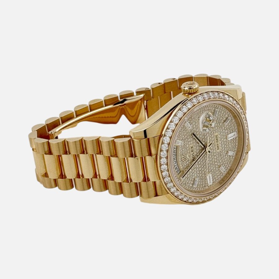 Rolex Day-Date 40 228348RBR Diamond Dial Bezel Yellow Gold