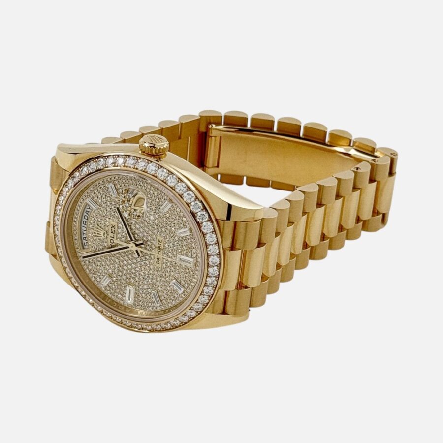 Rolex Day-Date 40 228348RBR Diamond Dial Bezel Yellow Gold