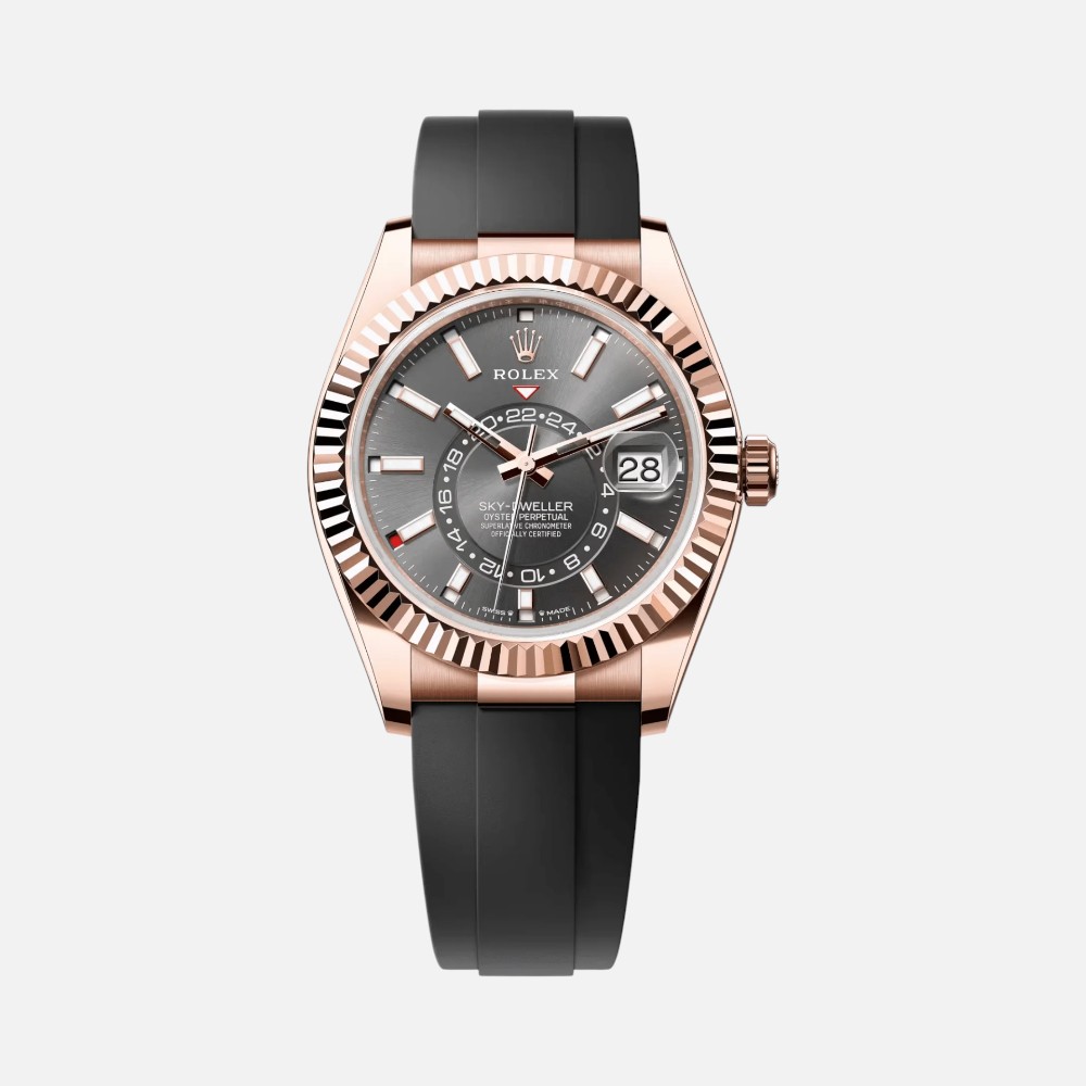 Rolex Sky-Dweller 336235 Everose Gold Slate Rhodium Dial