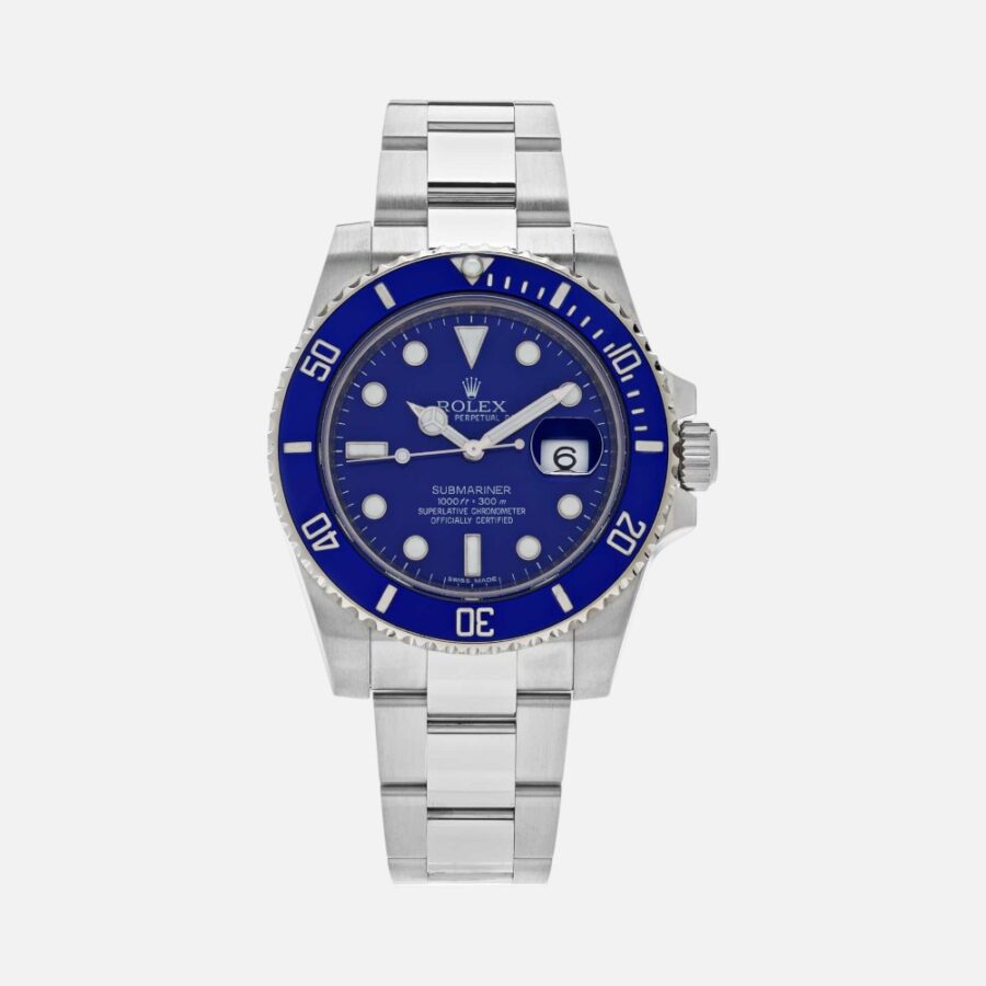 ,XFGHML;XFGLMK;NLKGVM (3) Rolex Submariner Date 116619LB Smurf Blue Dial White Gold 40mm
