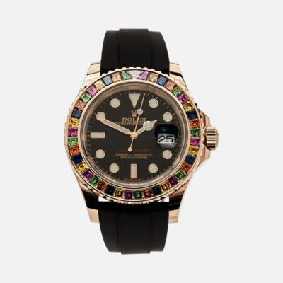 Rolex Yacht-Master 40 116695SATS Everose Gold Black Dial Rainbow Bezel