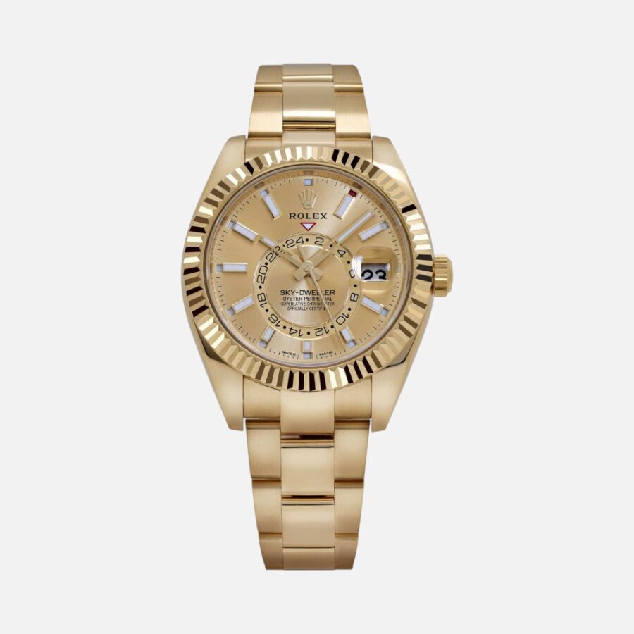 jdgnhjk;fdbfrgbjkgrjuhbk (1) Rolex Sky-Dweller 326938 Yellow Gold Champagne Dial 42mm