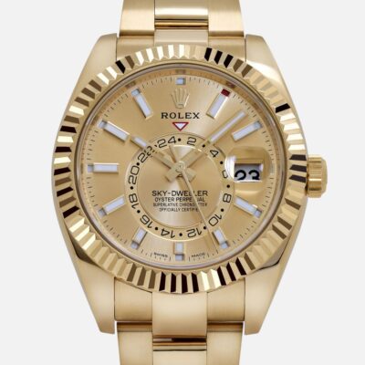 Rolex Sky-Dweller 326938 Yellow Gold Champagne Dial 42mm