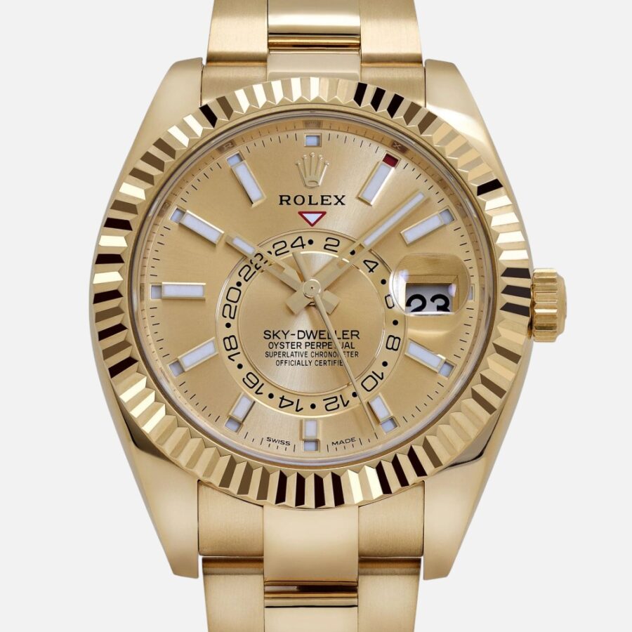 Rolex Sky-Dweller 326938 Yellow Gold Champagne Dial 42mm