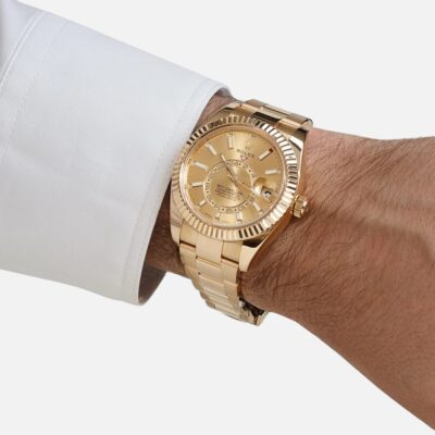 Rolex Sky-Dweller 326938 Yellow Gold Champagne Dial 42mm