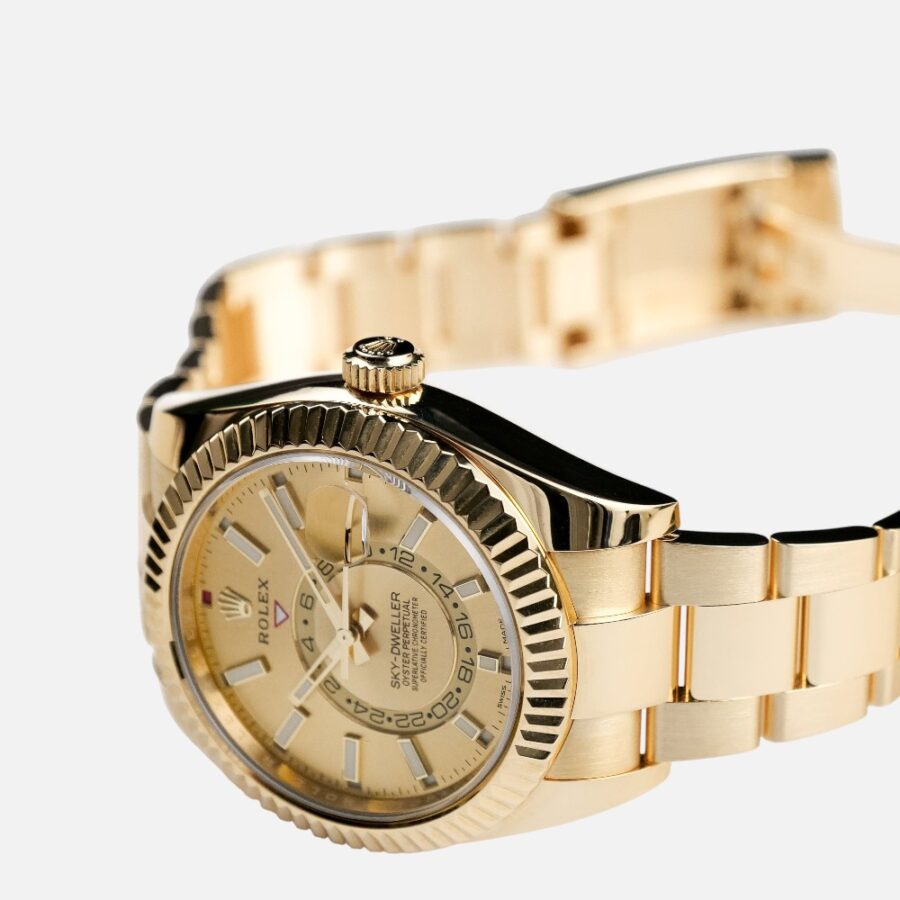 Rolex Sky-Dweller 326938 Yellow Gold Champagne Dial 42mm