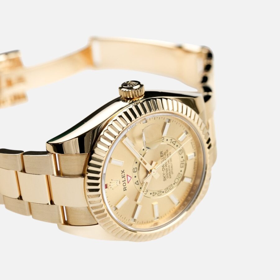 Rolex Sky-Dweller 326938 Yellow Gold Champagne Dial 42mm