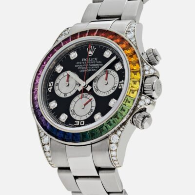 Rolex Daytona 116599RBOW Rainbow White Gold Sapphire Bezel