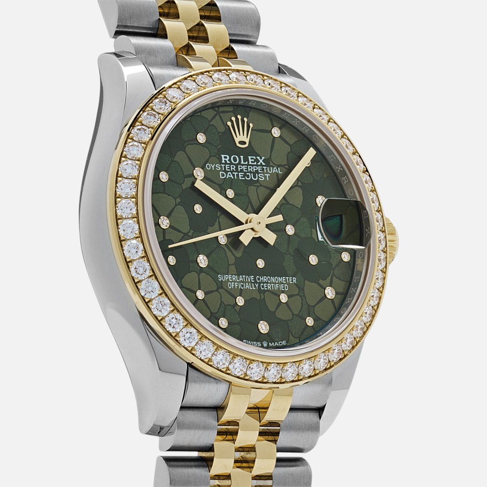 Rolex Datejust 31 278383RBR Green Flower Dial Two-Tone Gold  Steel