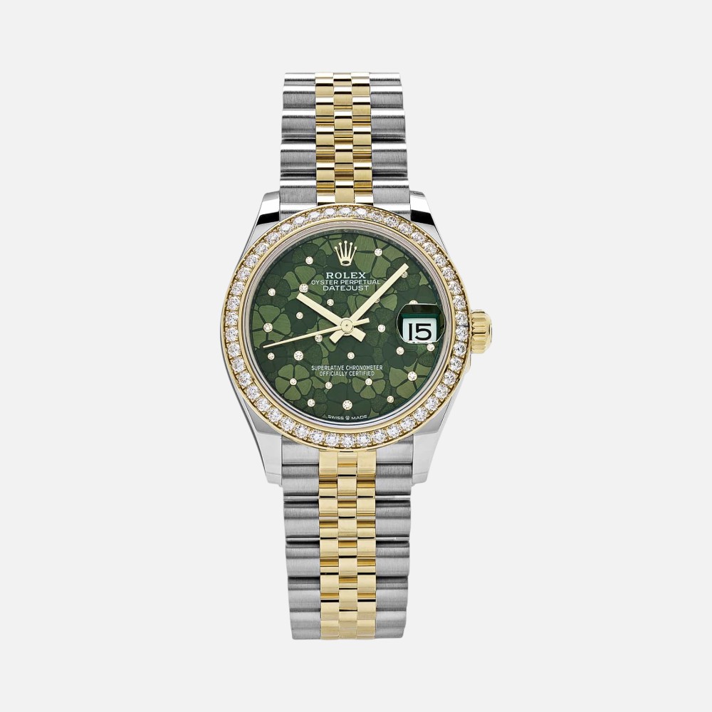 Rolex Datejust 31 278383RBR Green Flower Dial Two-Tone Gold  Steel