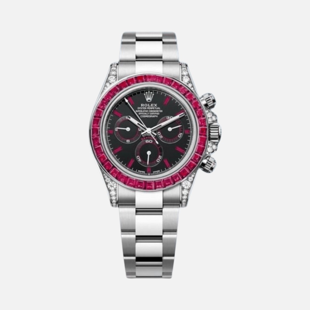 Rolex Daytona 126599TRU White Gold Black Diamond Dial Ruby Bezel